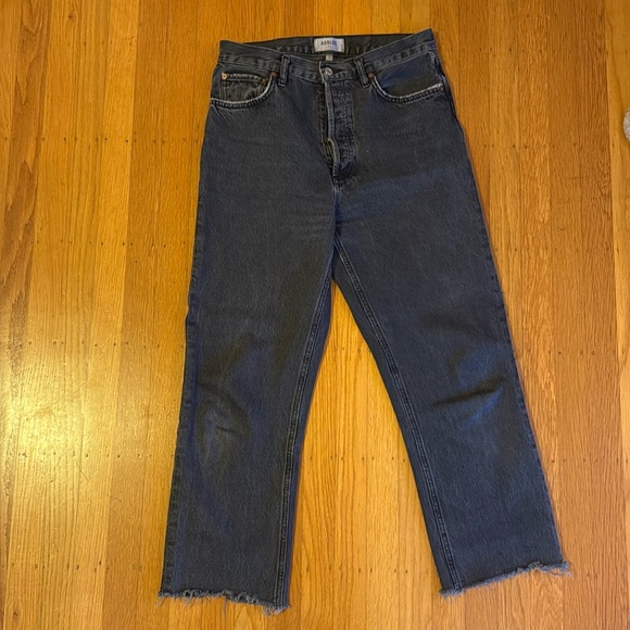 90s Pinch Waist color dark tea. size 28. Raw hemline - Picture 3 of 3